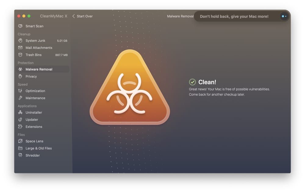 CleanMyMac X Malware removal