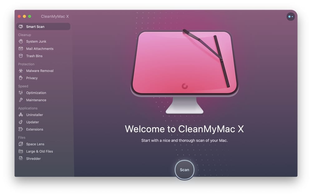 CleanMyMac X Smart Scanning Begin