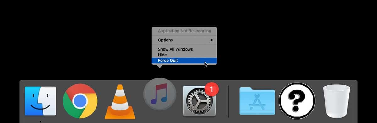Force quit an app from the Dock