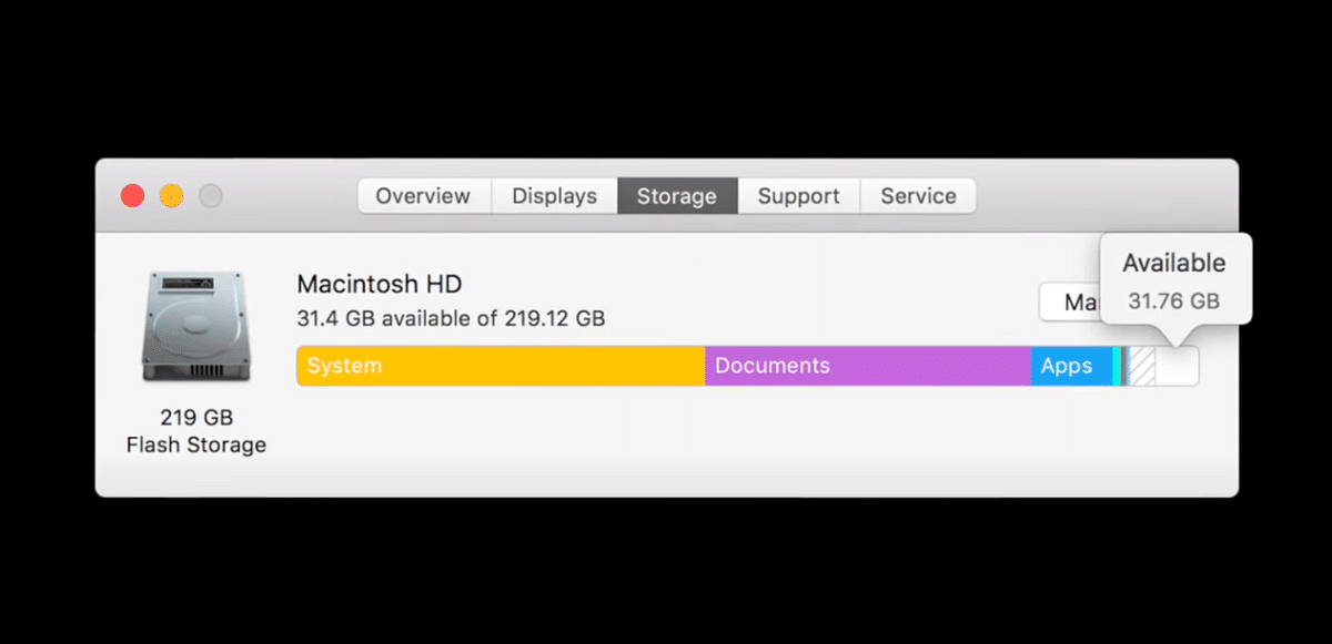 How to check storage space on macbook