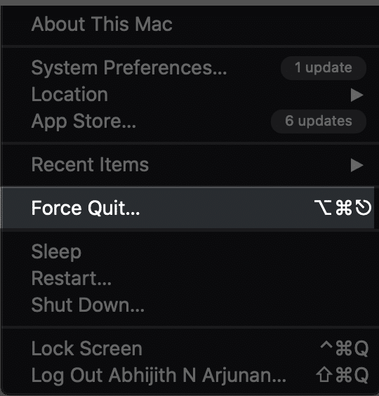 Force quit the app on Mac